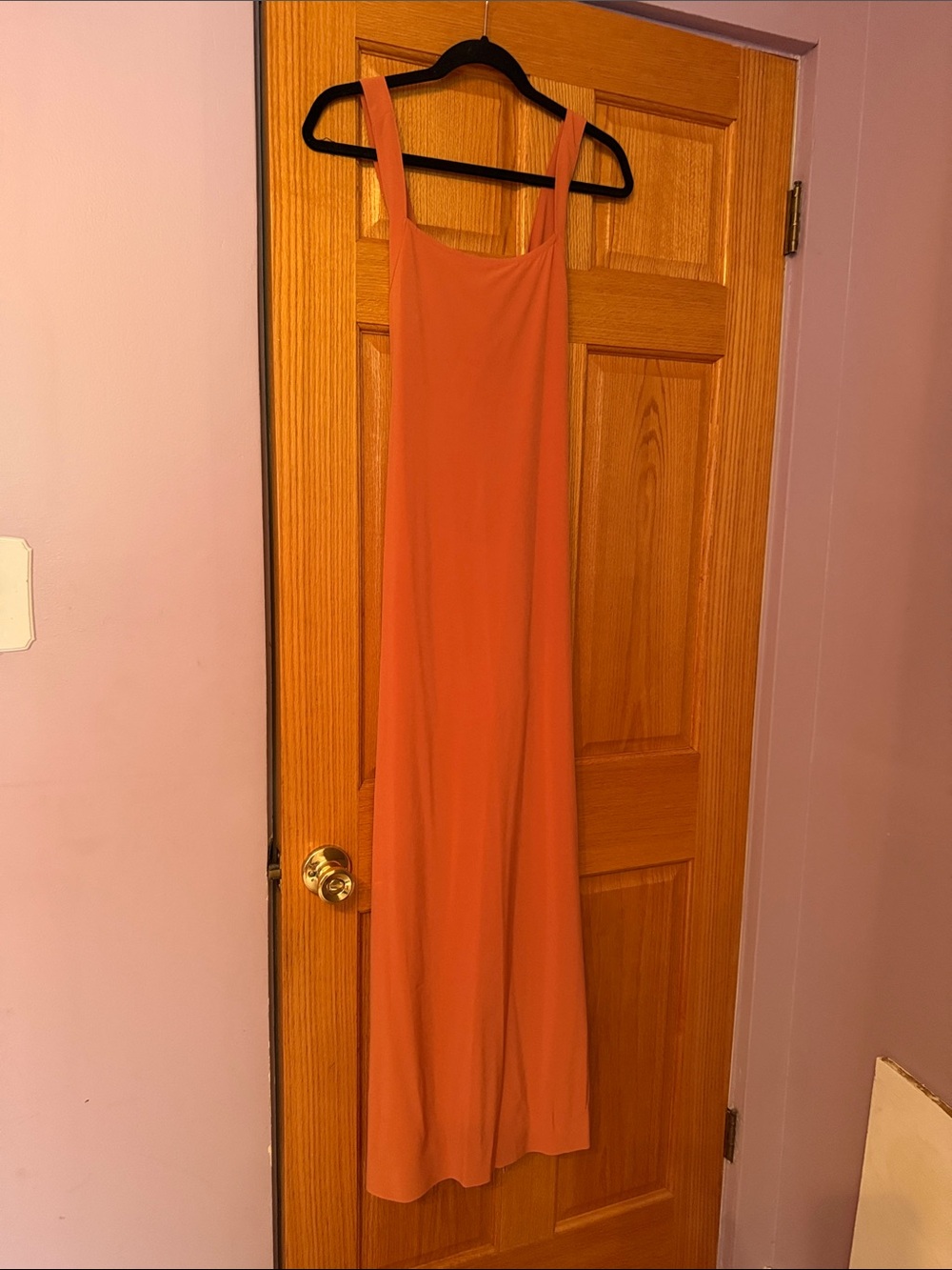 Athleta Arrival Orange Maxi Slip Dress with Pockets